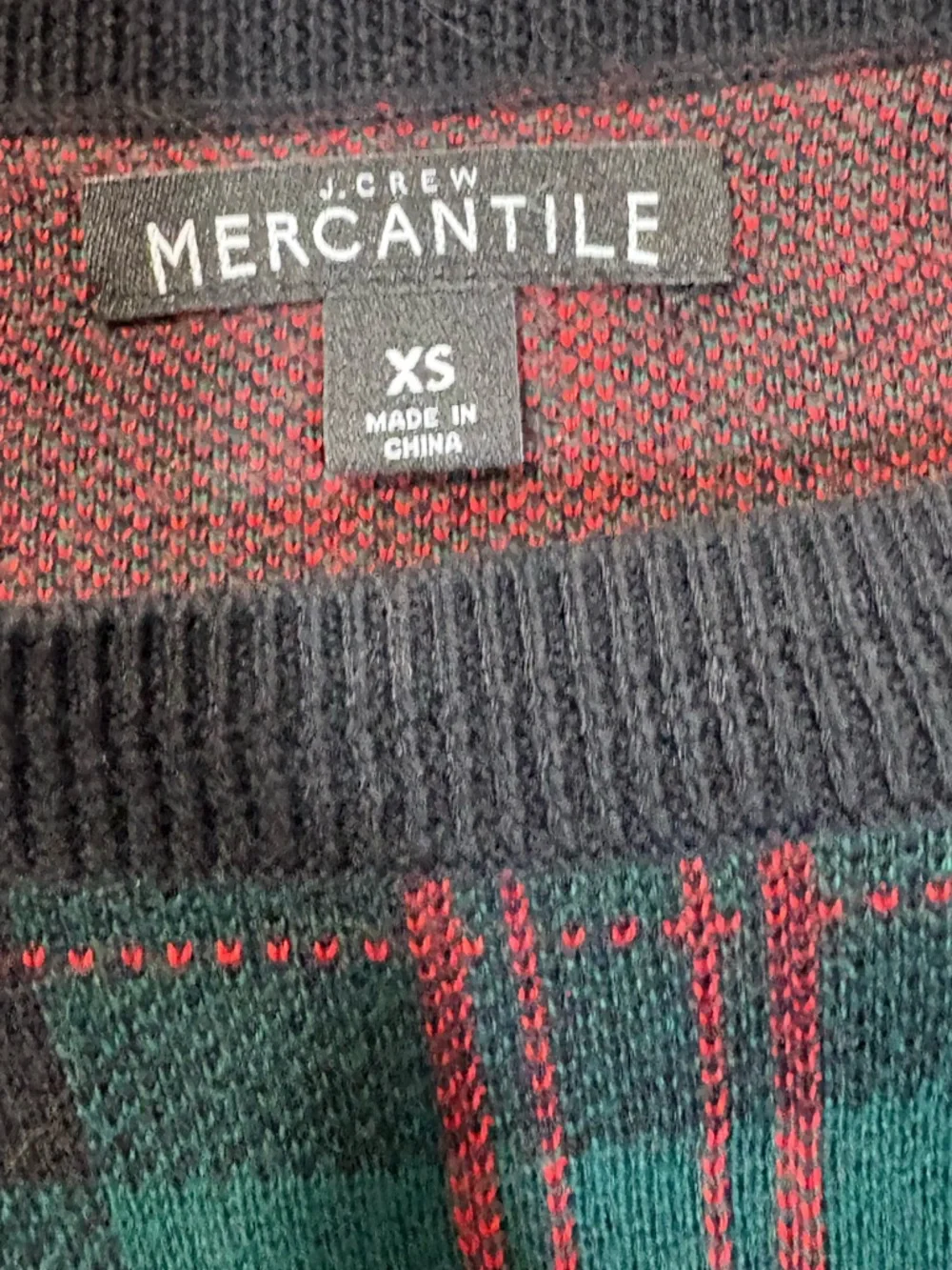 J. Crew black green red plaid sweater xs